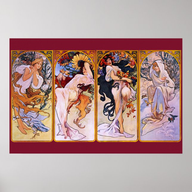 Poster Quatro Sasons Alfons Mucha (Frente)