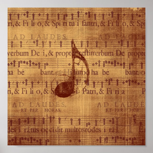 Pôster Quaver/Nota Musical (Frente)