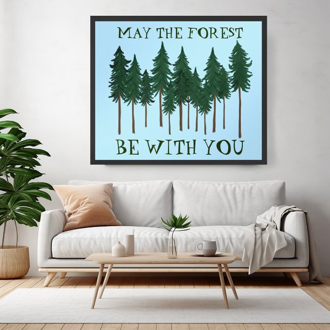 Poster Que A Floresta Esteja Com Você, SALVE AS ÁRVORES (May The Forest Be With You SAVE THE TREES Poster
)
