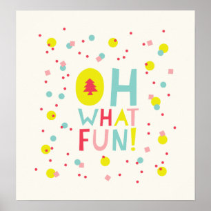 Poster Que Árvore de Natal Divertida Pontos de Confetti