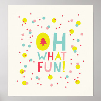Poster Que Árvore de Natal Divertida Pontos de Confetti C