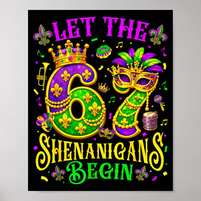 Poster Que comece as travessuras do 67 divertido 6 7 seis (Frente)