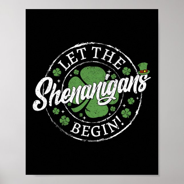 Poster Que Comece as Travessuras Funny St. Patrick's Day  (Frente)