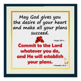 Pôster Que Deus lhe dê o desejo de sua Poster do coração