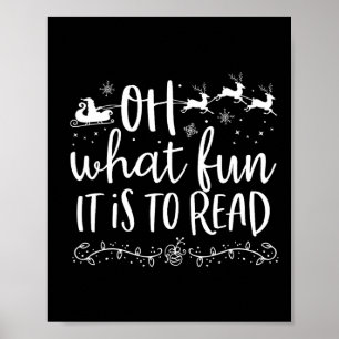 Poster Que Diversão É Ler O Livro De Natal Da Bibliotecas
