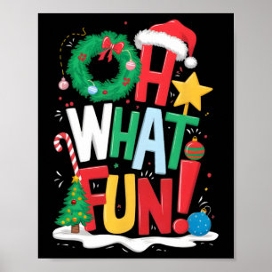 Poster Que Diversão O Natal Com Grinalda E Árvore