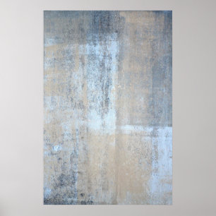 Poster "Que é" arte abstracta cinzenta e bege simples