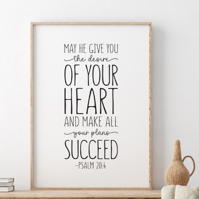 Poster Que ele lhe dê o desejo, Salm 20:4 (Criador carregado)