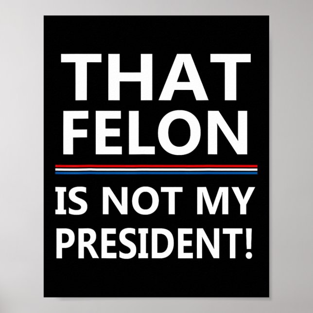 Poster Que Felon Não É Meu Presidente Anti-Trump (Frente)