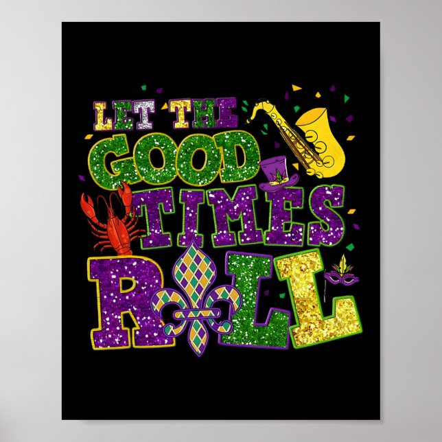 Poster Que Os Bons Tempos Enrolem Mardi Gras Fat Terça-Fe (Frente)