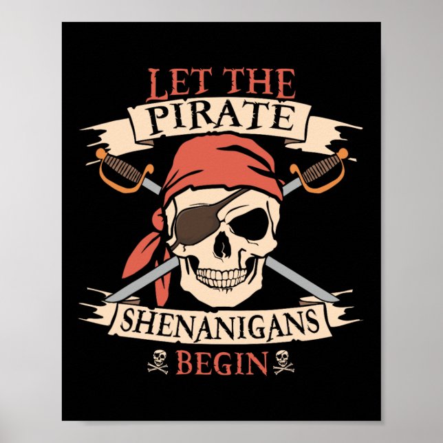 Poster Que Os Piratas Shenanigans Comecem O Crânio De Hal (Frente)