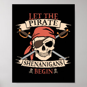 Poster Que Os Piratas Shenanigans Comecem O Crânio De Hal