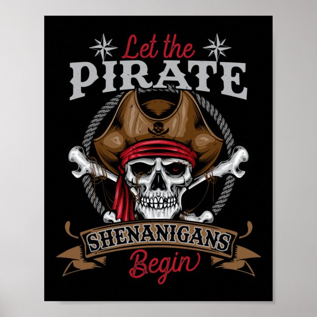 Poster Que Os Piratas Shenanigans Comecem O Hallowee Do E (Frente)