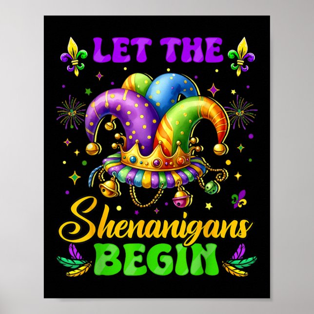 Poster Que Os Shenanigans Comecem A Camisas Mardi Gras Ho (Frente)