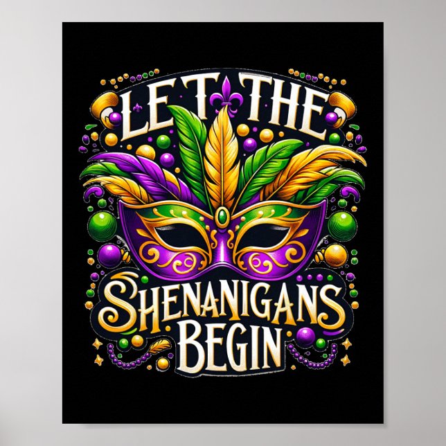 Poster Que Os Shenanigans Comecem A Mardi Gras 8 (Frente)