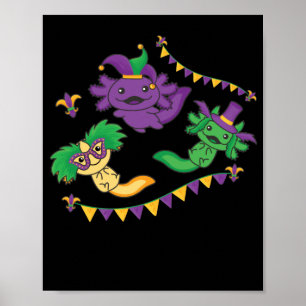 Poster Que Os Shenanigans Comecem A Mardi Gras Axolotl