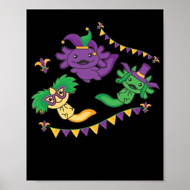 Poster Que Os Shenanigans Comecem A Mardi Gras Axolotl (Frente)