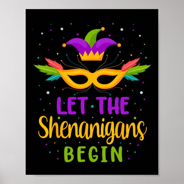 Poster Que Os Shenanigans Comecem A Mardi Gras Homens (Frente)