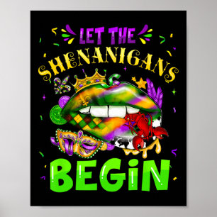 Poster Que Os Shenanigans Comecem A Mardi Gras Lábios Hom