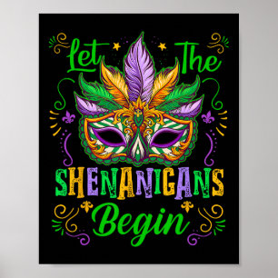 Poster Que Os Shenanigans Comecem A Mardi Gras Máscara No