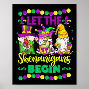 Poster Que Os Shenanigans Comecem Gnomos Mardi Gras Kids