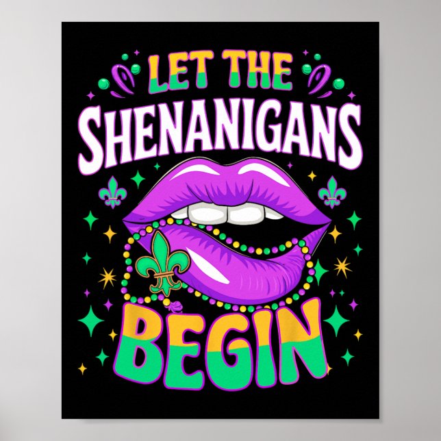 Poster Que Os Shenanigans Comecem Os Lábios De Beijo Mard (Frente)