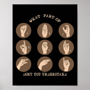 Poster Que parte de você não entende o idioma de sinais A