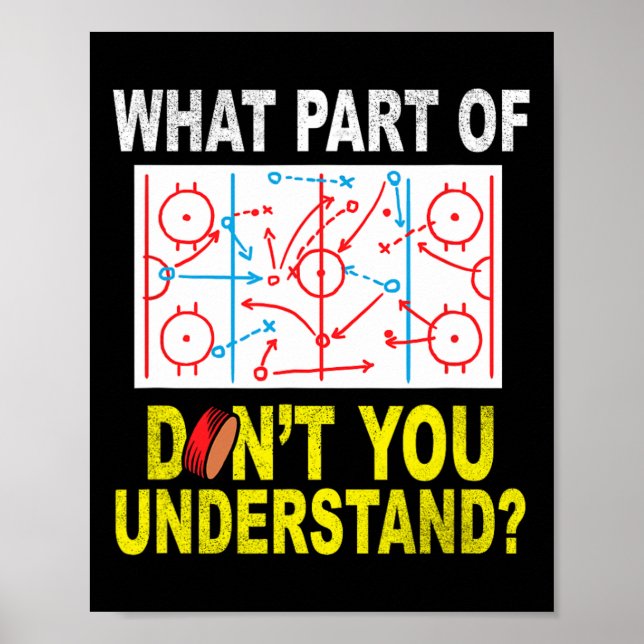 Poster Que parte de vocês não entende Hockey C divertido (Frente)