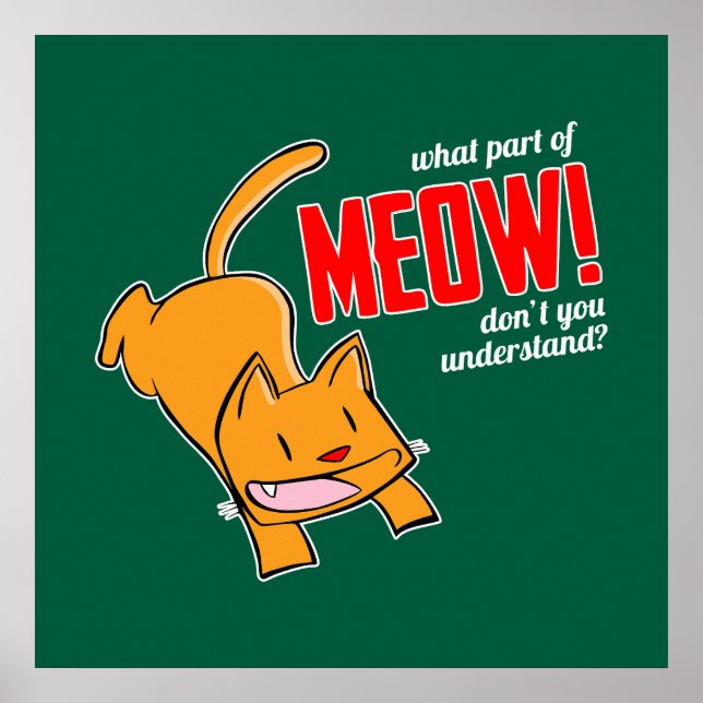 Poster Que parte do meow você não entende? (Frente)