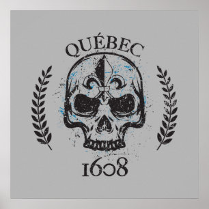 Pôster Quebec 1608 estilo guindaste grunge métal 1608