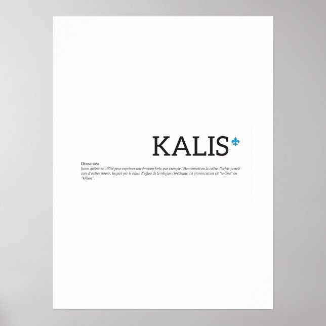 Poster Québec Calisse Juron Joual Humor Français (Frente)