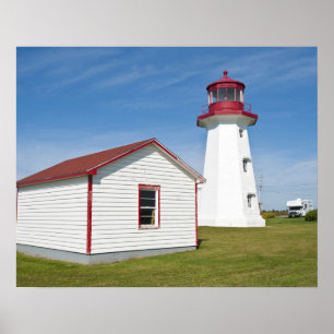 Pôster Quebec, Canadá. Farol Cap D'Espoir.