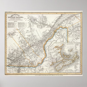 Poster Quebeque, Nova Escócia, Novo Brunswick