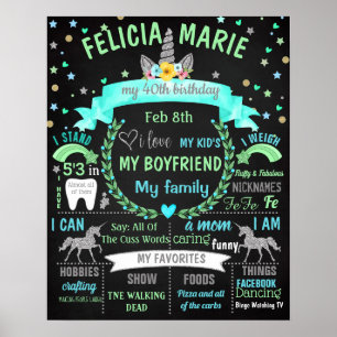 Poster Quebra adulta do bolo do quadro do aniversário do