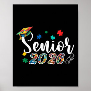 Poster Quebra-cabeça Autista Mais velho de Graduação Auti