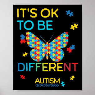 Poster Quebra-cabeça Borboleta Tudo Bem Ser Diferente Con
