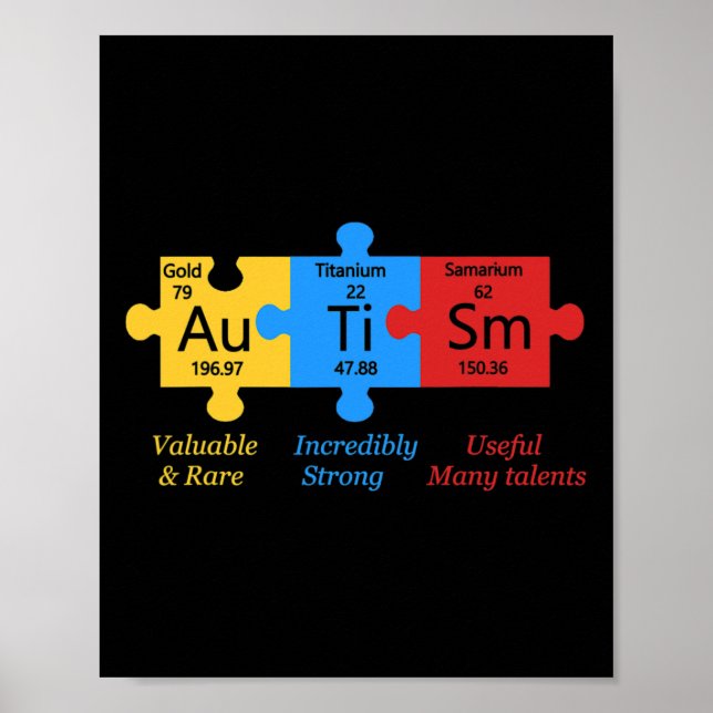 Poster Quebra-cabeça de Consciência Autismo Elementos de  (Frente)