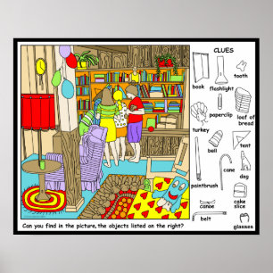 Poster Quebra-cabeça de Objetos Ocultos de Amigos