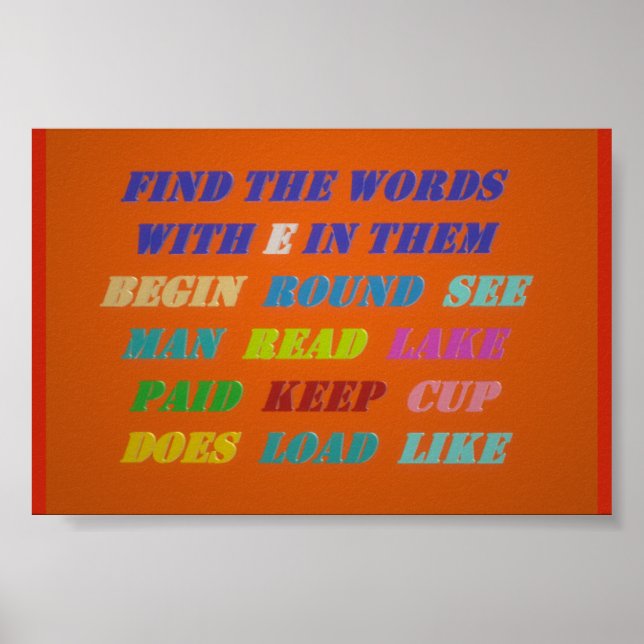 POSTER QUEBRA-CABEÇA DE PALAVRAS PARA PEQUENOS LETRAS NO  (Frente)