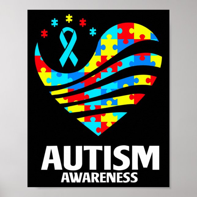 Poster Quebra-cabeça de Sensibilização do Autismo Mundial (Frente)