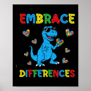 Poster Quebra-cabeça Dinossauro T-rex Abrace Diferenças A