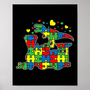 Poster Quebra-cabeça do comboio de dinossauro Piece Autis