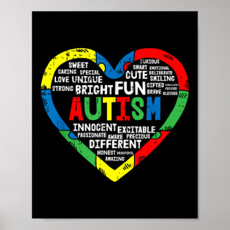 Poster Quebra-cabeça do Coração Autismo Sensibilização Br