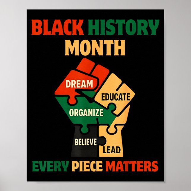 Poster Quebra-cabeça do Punho do Mês da História Negra To (Frente)