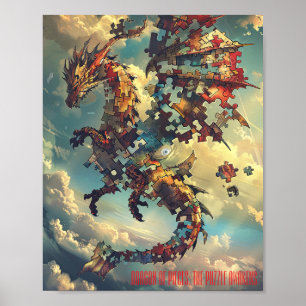 Poster Quebra-cabeça Dragon associado ao céu