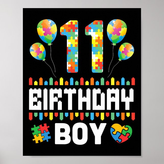 Poster Quebra-cabeça Heart Bylloons Feliz Autismo 11 Yea (Frente)