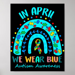 Poster Quebra-cabeça Rainbow Em Abril Vestimos Autismo Az