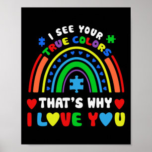 Poster Quebra-cabeça Rainbow Em Abril Vestimos Autismo Az