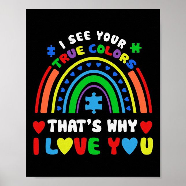 Poster Quebra-cabeça Rainbow Em Abril Vestimos Autismo Az (Frente)
