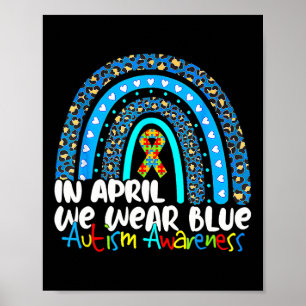 Poster Quebra-cabeça Rainbow Em Abril Vestimos Autismo Az